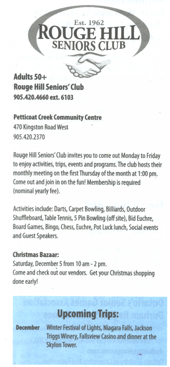 ROUGE HILL SENIORS CLUB